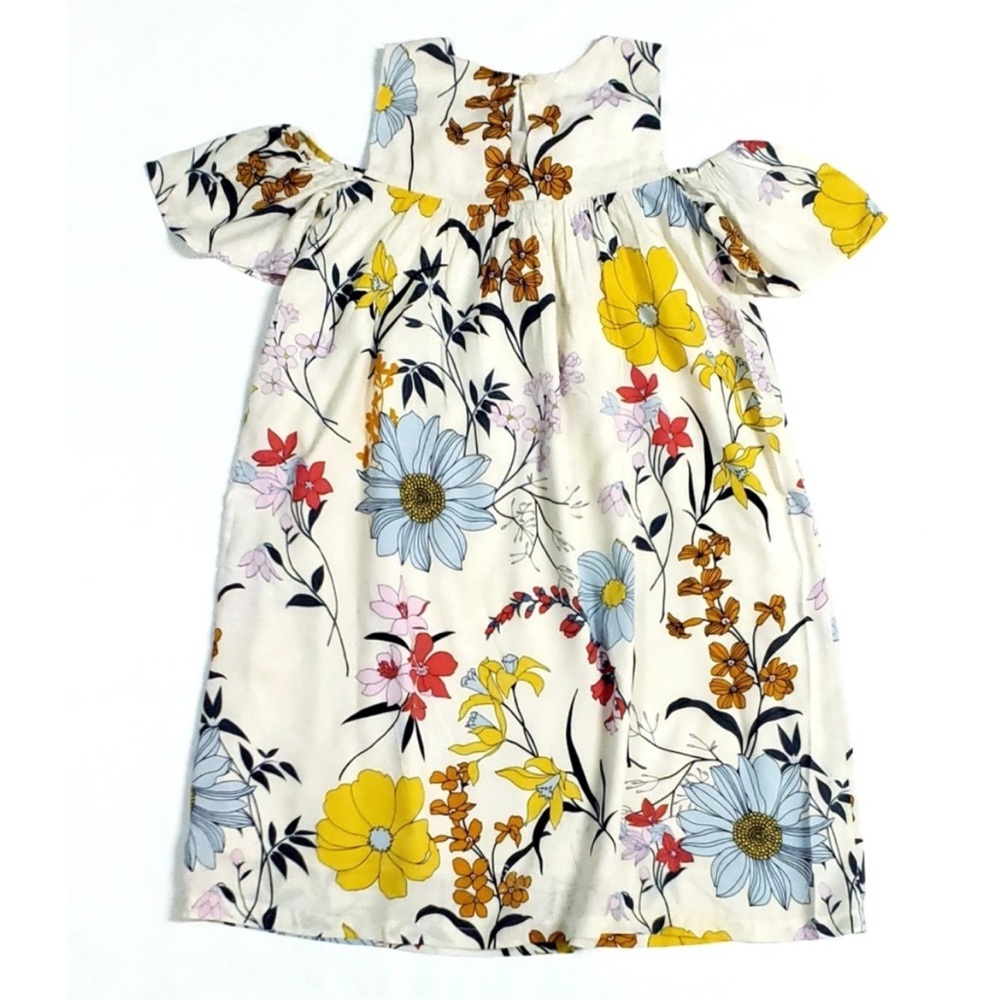 GAP Girls Cold Shoulder Floral Dress Wildflower midi multicolor - Picture 3 of 7